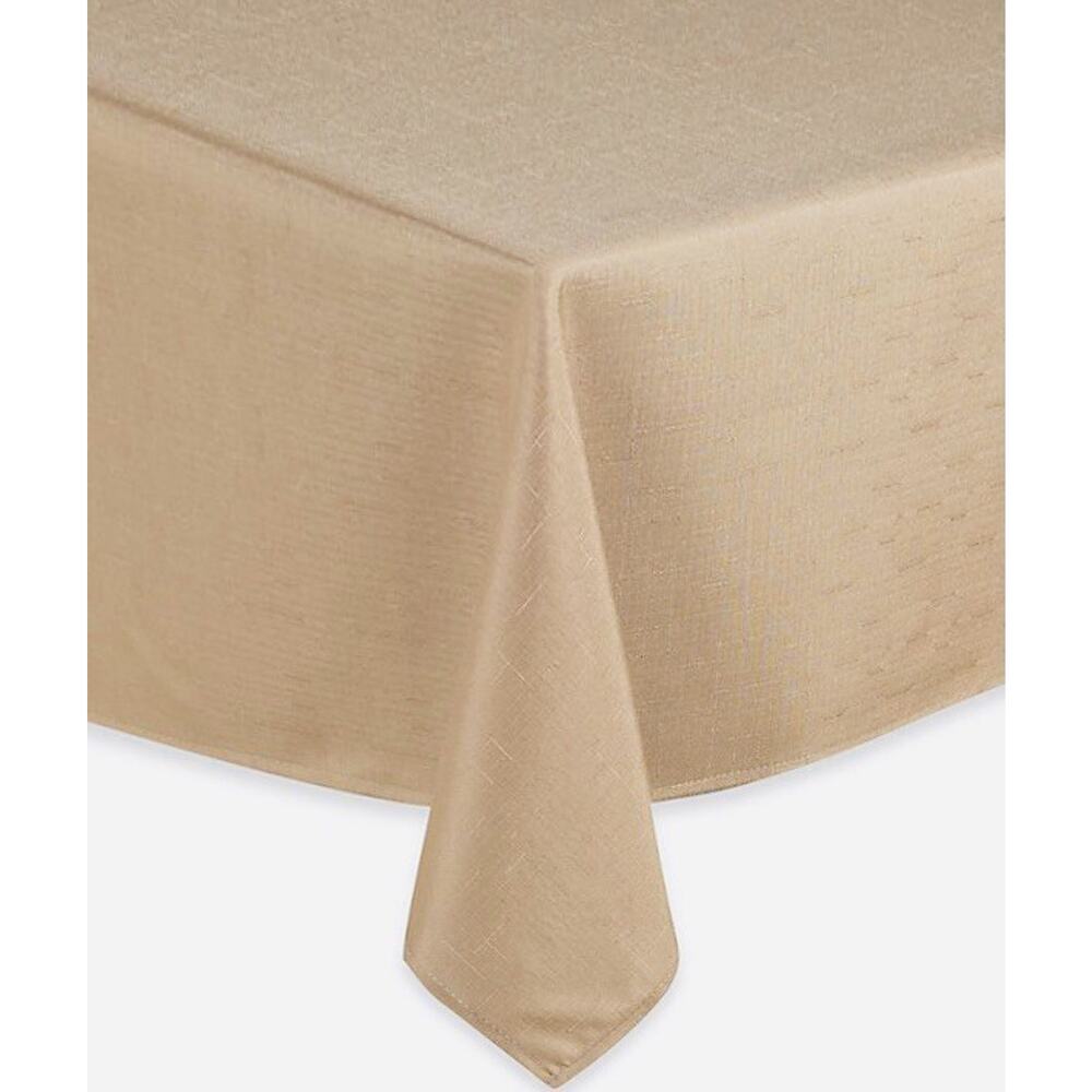 Holiday Home 52" X‎ 70" Oblong Cece Tan 100% Polyester Tablecloth 4-6 Seating